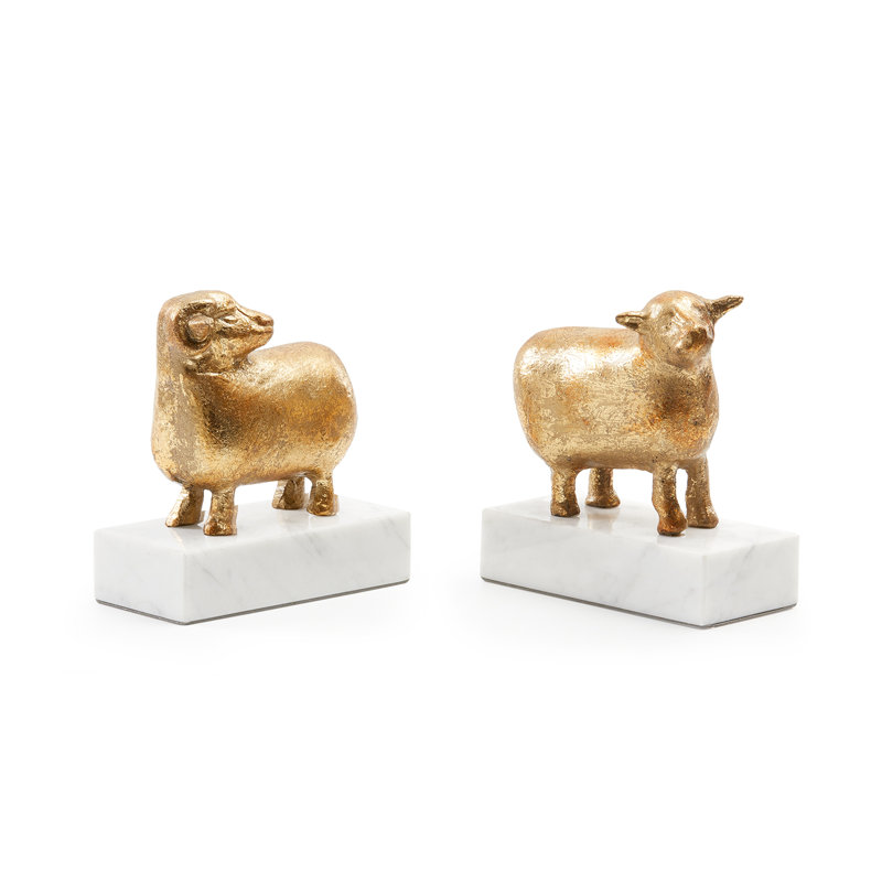 Sheep Bookends (Pair), Gold
