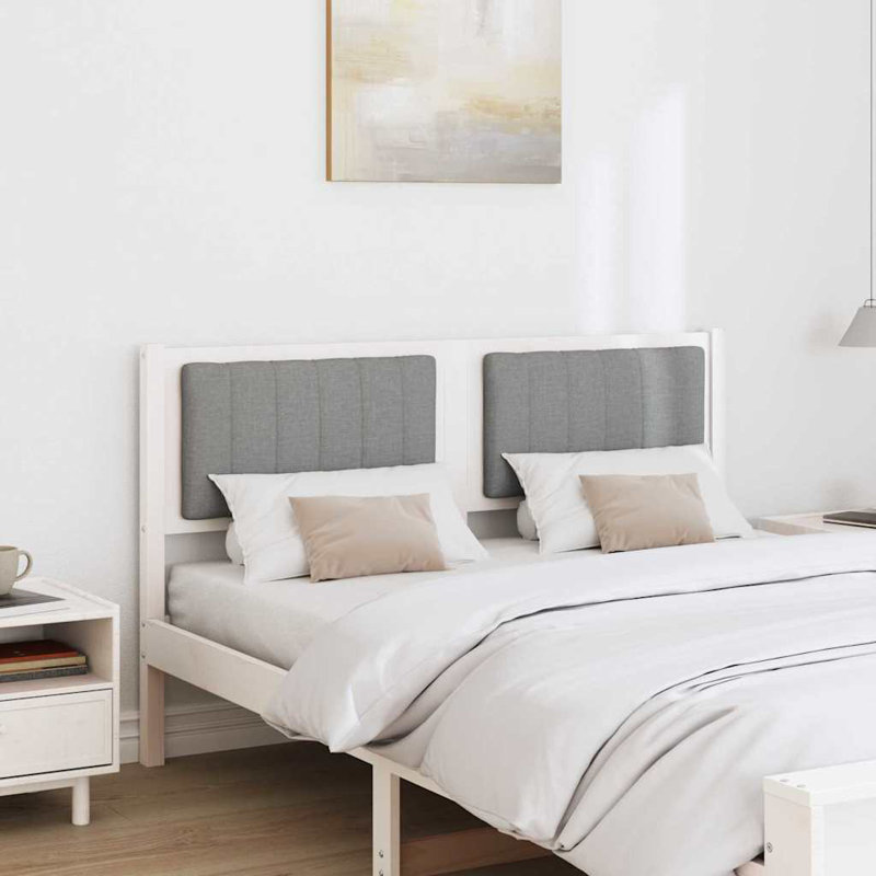Solid Wood Headboard, EU Double - 135 x 200 cm, White, Light Grey