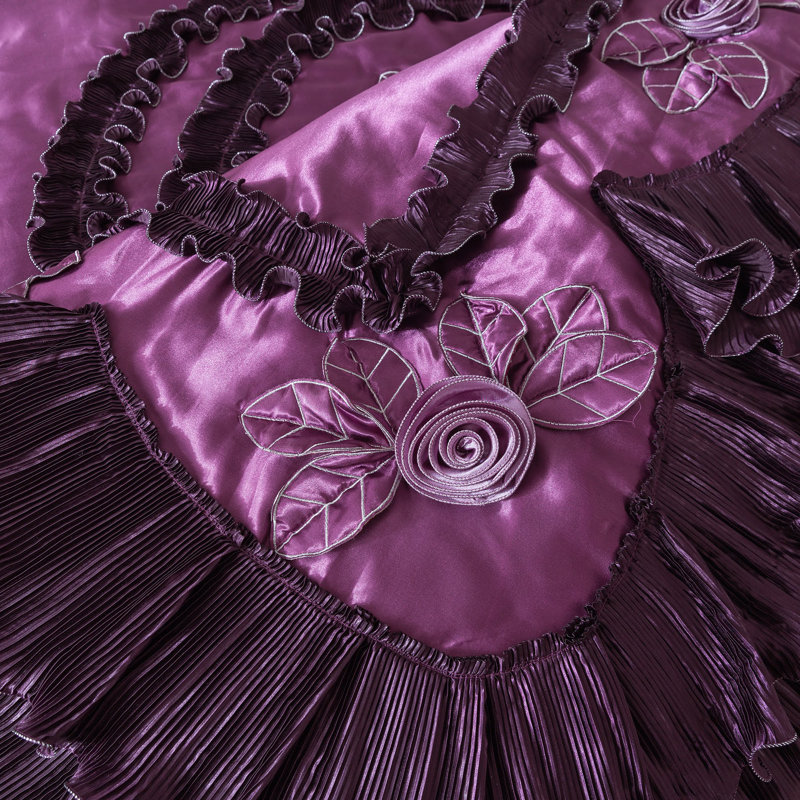 Ensemble d'édredon 6 pièces Midnight Bloom Classic Glam, Très grand