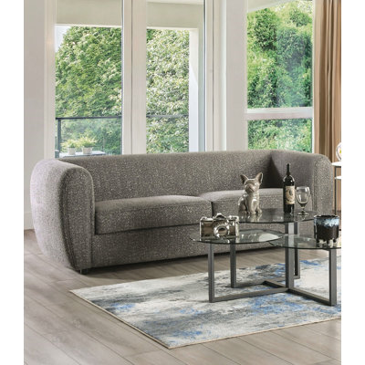 87" W Contemporary Sofa, Charcoal Gray