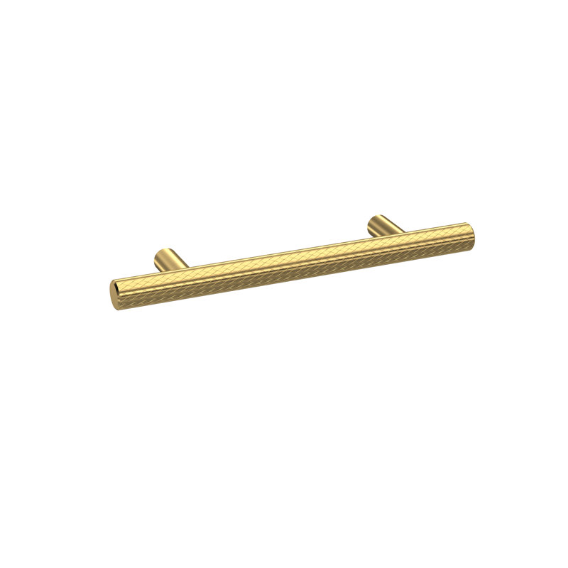Knurled 9 4/7cm Centre Bar Handle, Brushed Brass