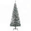 Arbre de Noël artificiel mince enneigé 6 pi de hauteur avec branches réalistes et 492 pointes pour un look d'hiver naturel