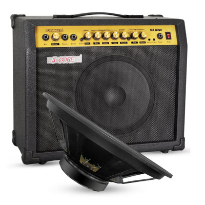 5 Core 15 Inch Guitar Speaker Replacement 2000w 8 Ohm Low Distortion For Electric Guitar Amp Cabinet In Black