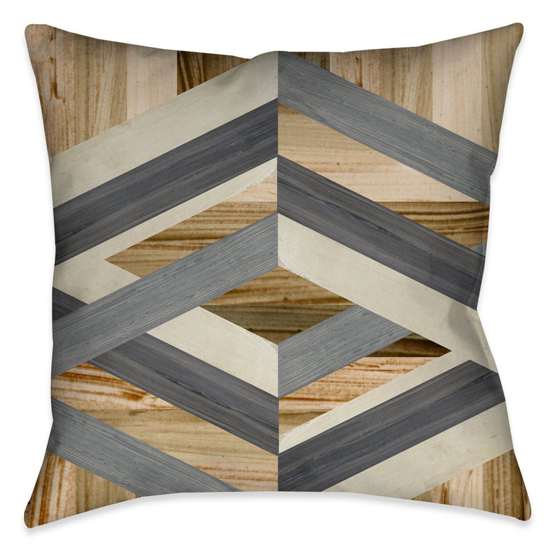 Geometric Inlay Geometric Throw Pillow, 20" x 20", Indoor/Outdoor