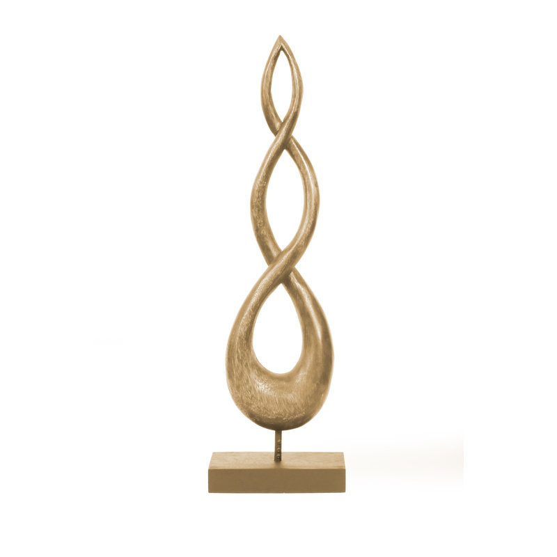 Sculpture en bois sur base, Doré