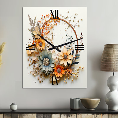 Horloge murale beige et orange
