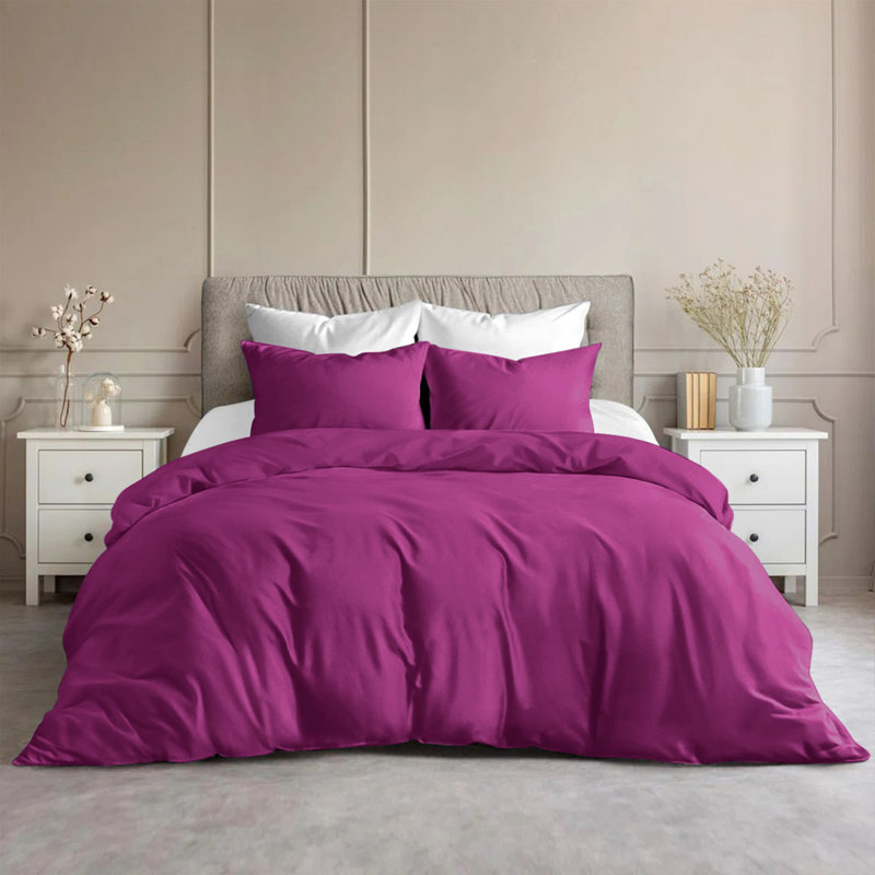 Luxury Microfiber Duvet Cover Set – Soft, Wrinkle-Free, Hotel-Quality Bedding With Pillowcases, Purple
