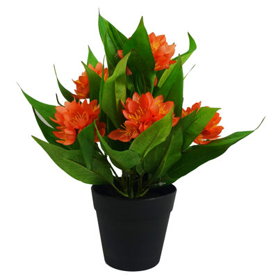 Plastic, Silk Freesia Arrangement in Pot