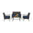 Mix Brown Frame/Navy Blue Cushion