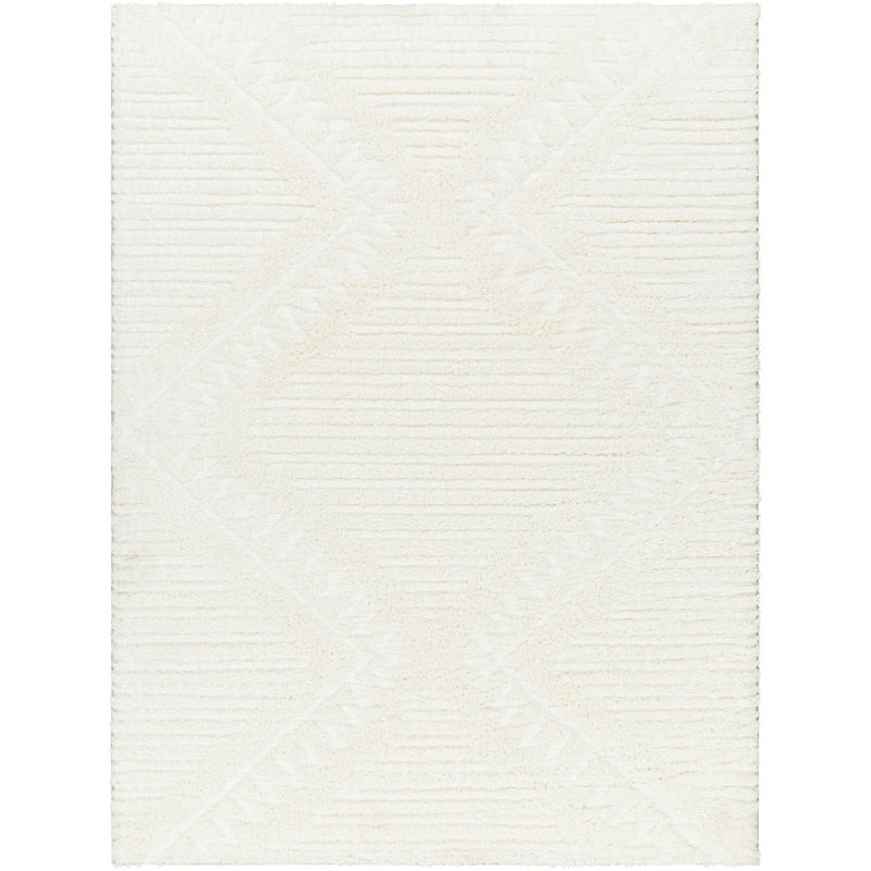 Khlani Kaja Southwestern Cream Shag Area Rug, Rectangle 7'10" x 10'