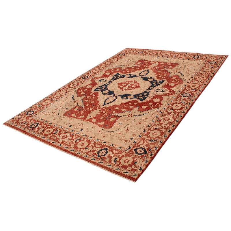 Tapis rectangulaire unique en laine 9 pi 8 po x 13 pi 7 po Alanyah