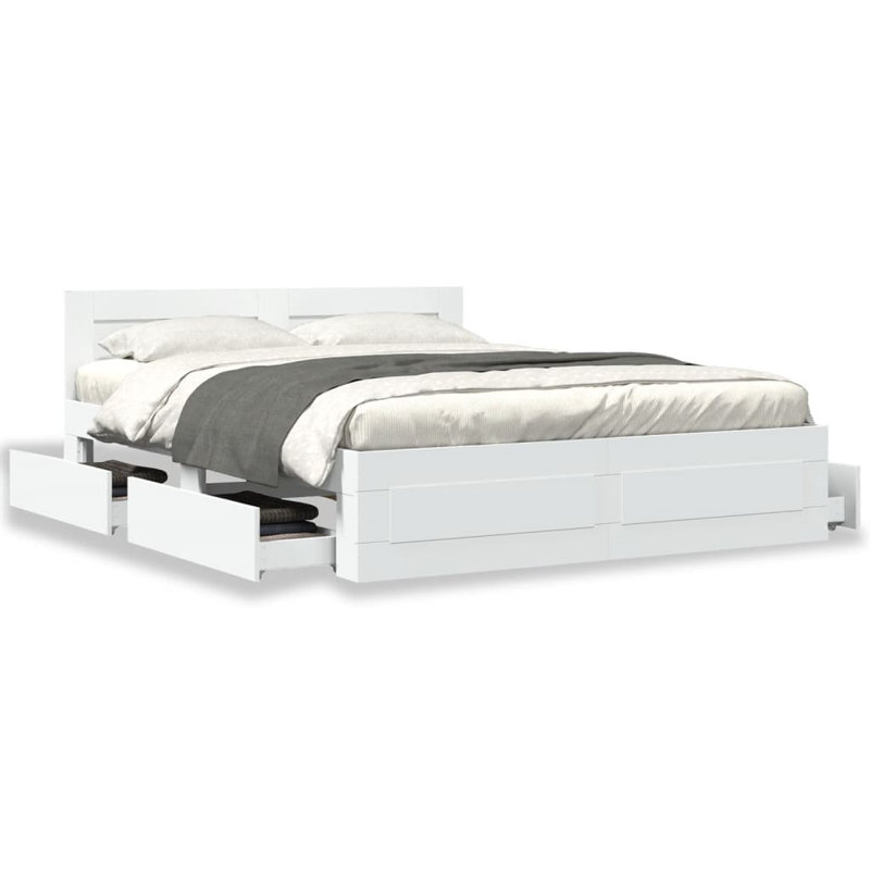 Storage Bed, Kingsize (5'), White