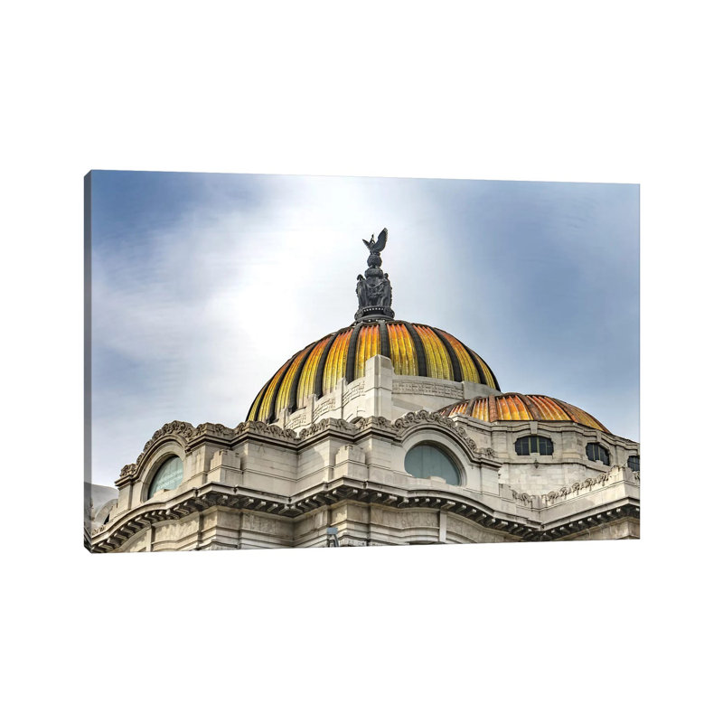 Palacio De Bellas Artes, Mexico City, Mexico. Built In 1932 As The National Theater And Art Museum. Mexican Eagle On Top. by William Perry - Wrapped Canvas Print