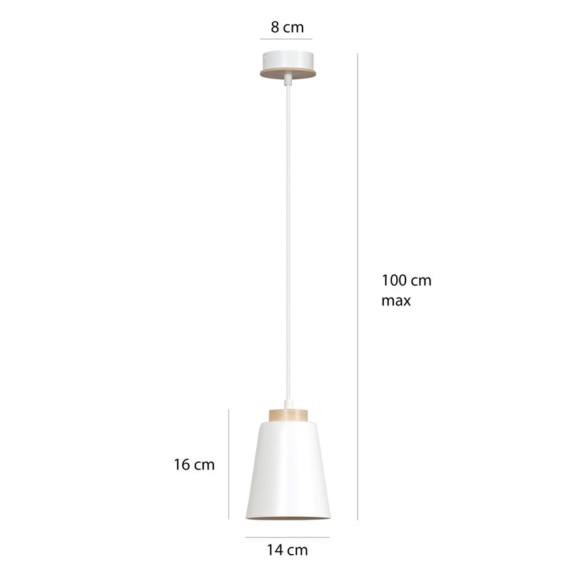 Bauman 1 - Light Bell Pendant, White