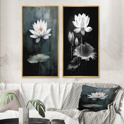 «Grey Monicolen Lotus Symphony», 2 pièces sur toile