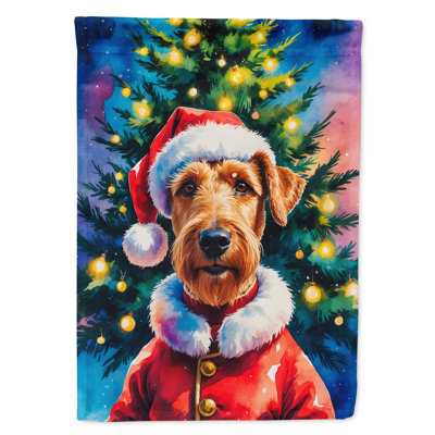 Chocolate Poodle Christmas House Flag