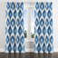 Rideaux Modern Window - rideau ikat Calm bleu et blanc scandinave avec œillets - 1 panneau-398294938-398294941