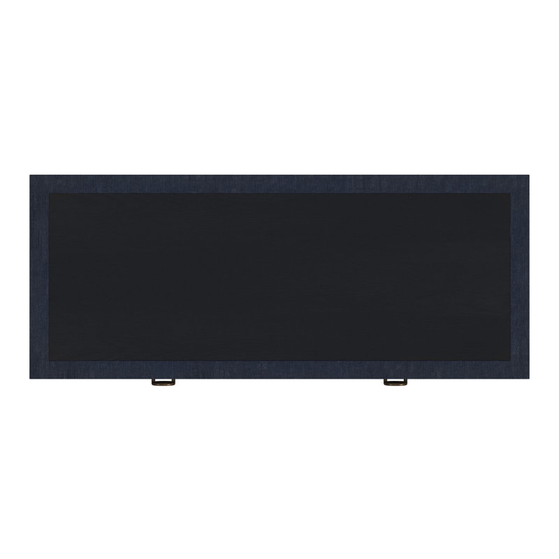 Chatham Raffia and Wood 2- Drawer Desk, Navy
