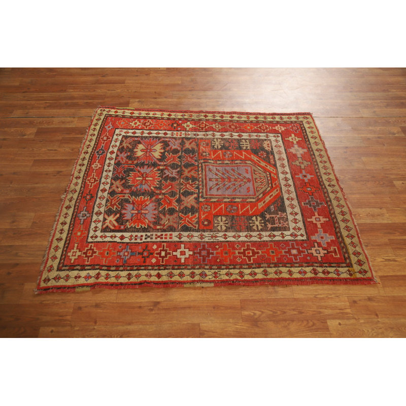 Tapis turc à teinture végétale anatolienne pré-1900 4 x 4