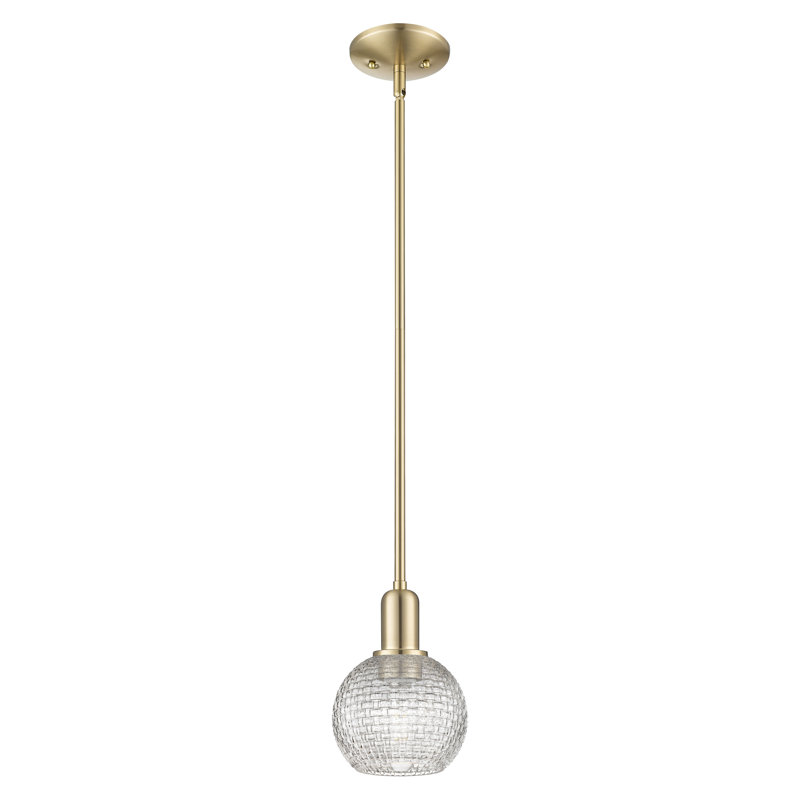 Arcadia - Shackleford - Mini-luminaire suspendu 1 lumière, Bronze champagne, H 5,13 po x l 5,88 po x P 5,88 po