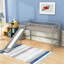Lit mezzanine simple en bois avec glissade et échelle peu encombrante-928909249