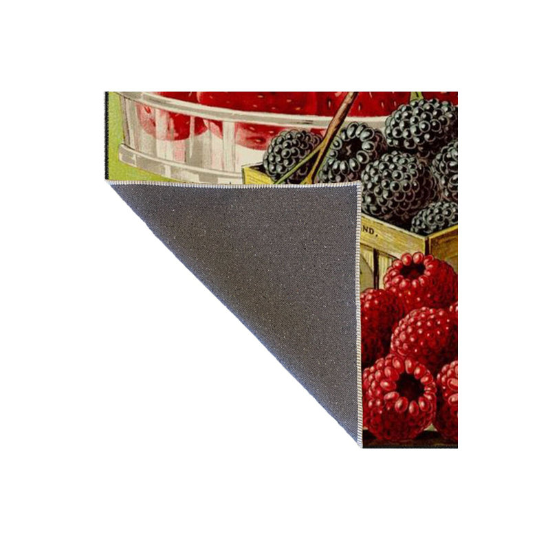 Tapis décoratif à motif texturé et panier de fruits, Tapis de couloir 3 pi 3 po x 6 pi 7 po inclus