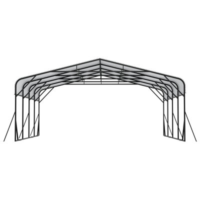 20 X Ft Spacious Galvanized Steel Carport, All - Weather Protection For Vehicles, Boats And Equipment, Secure Reinforced, Quick Assembly Carport With Roof Frame, Outdoor