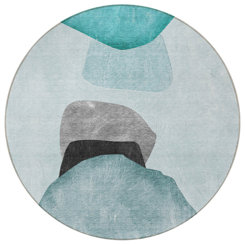 Tapis extérieur rond lavable antidérapant 8 pi
