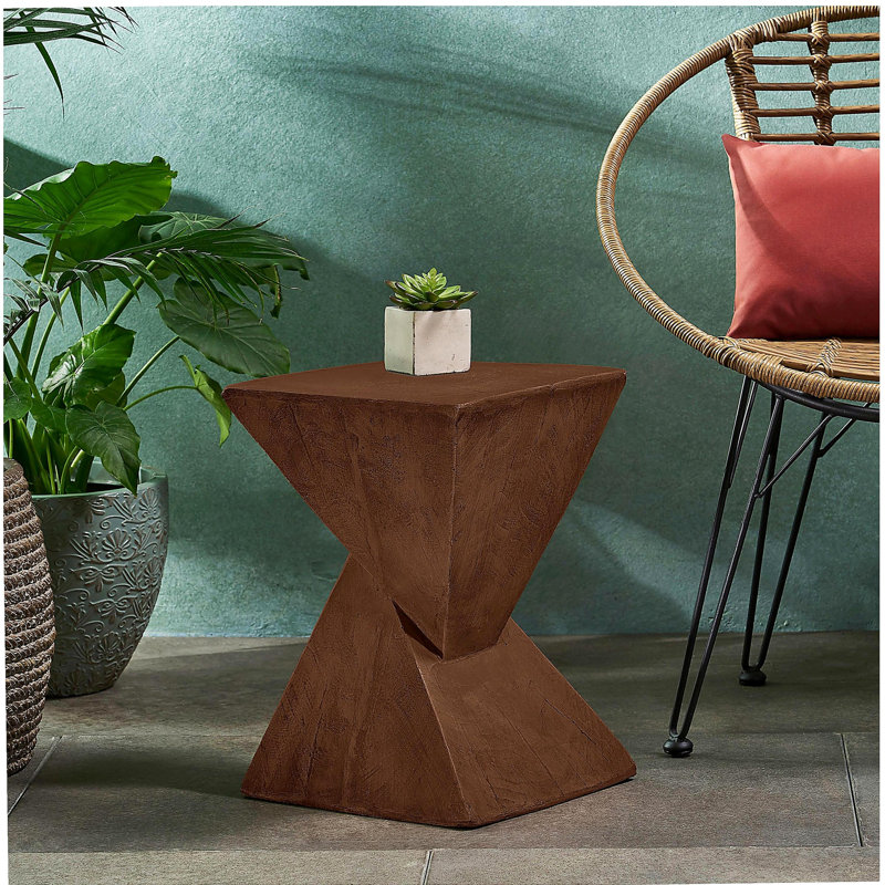 TABLE D'APPOINT GEOMETRIC MGO, COULEUR BRUN FONCÉ, Brun