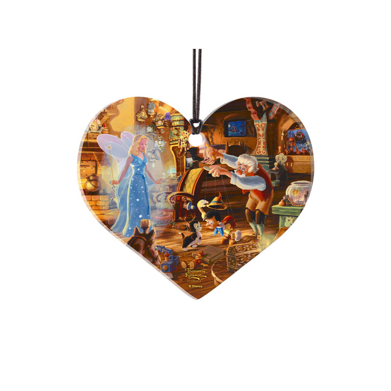 Imprimé acrylique en forme de cœur Disney, Disney / Pinocchio de Geppetto