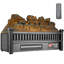 Chauffe-foyer électrique à bûches 20 pouces 1500w Chauffe rapide 5 lumières de flamme Choix de couleur Minuterie Télécommande Température précise Protections multiples Noir ABS