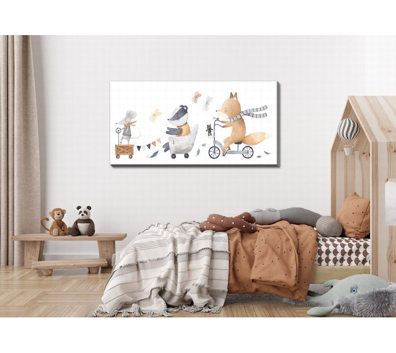 Animaux sur toile, art mural, Sans cadre, H 20 po x l 40 po