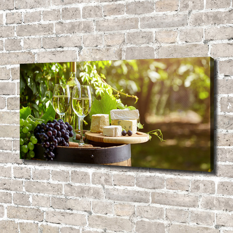 Wine And Snacks - No Frame Print on Canvas