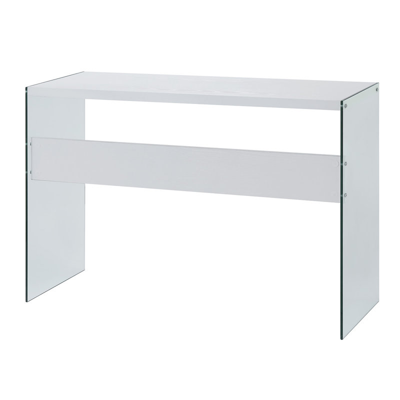 Allegonda 44'' Console Table with Glass Frame, White