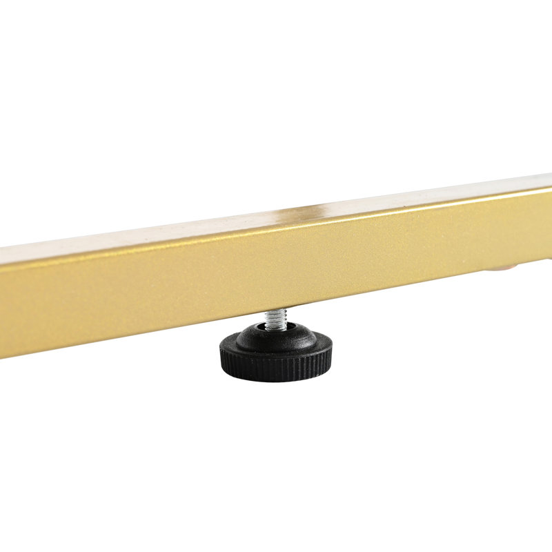 Black Tv Stand With Geometric Traits And Adjustable Shelves, Metal Legs Gold Handles For 80'' Tvs Design Television