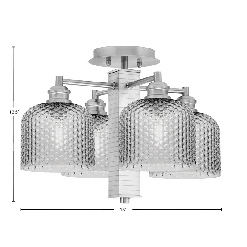 Plafonnier encastré Edge, Fumée, Nickel brossé