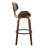Lombardi 30" Mid-Century Modern Fixed-Height Barstool With Swivel In Walnut Wood And Black Faux Leather With Round Black Metal Footrest By Lumisource - Set Of 2-1663045110-1663045104