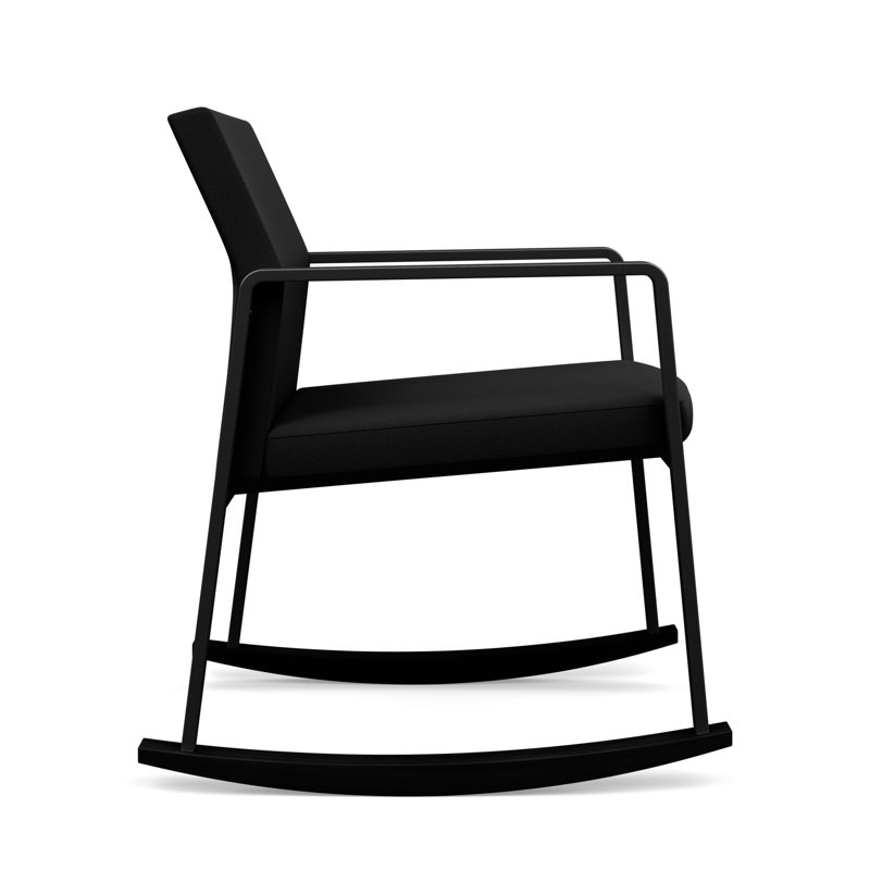Chaise berçante Gansett, Noir, Portes ouvertes en tissu noir