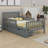 Platform Bed With Guardrails On Both Sides And Two Storage Drawers-370115570-370115581