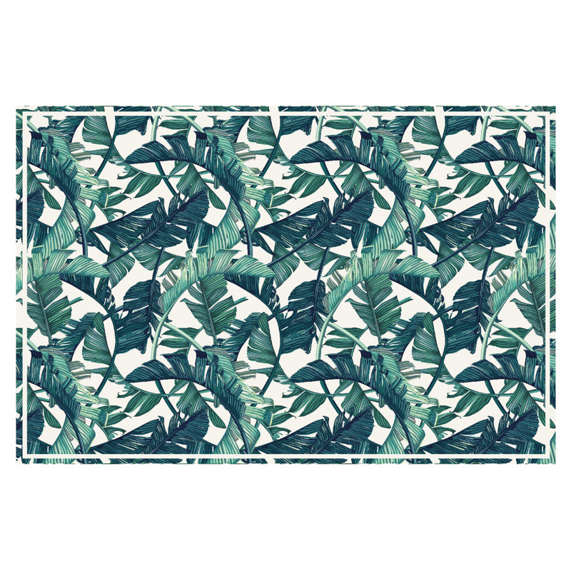 Richards Banana Leaf Pattern Kitchen Mat - 150 x 99 cm