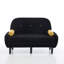 Fauteuil inclinable en velours noir avec causeuse-984214950