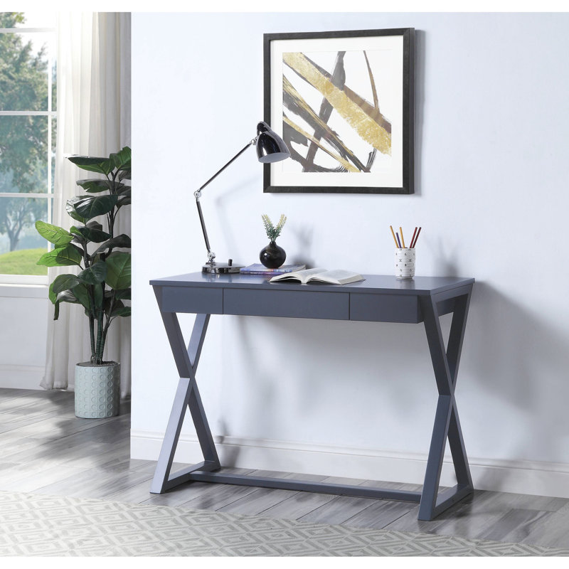 Console en gris anthracite - matériau synthétique, base moderne, rangement pour la maison rectangulaire et polyvalente
