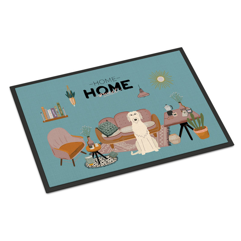 Tapis d'entrée antidérapant Guerline L 27 po x l 18 po, Bichon frisé