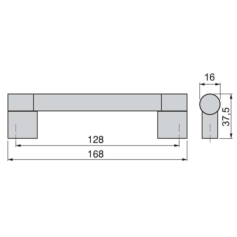 Thorkil Steel 12.8cm Centre Bar Handle