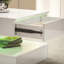 LED Coffee Table, High Gloss Living Room Table with 2 Drawers, White-1291160768