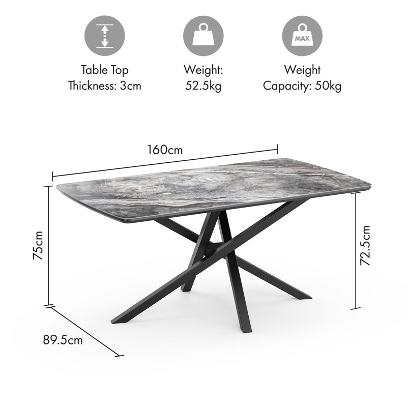 Atherton Metal Base Dining Table