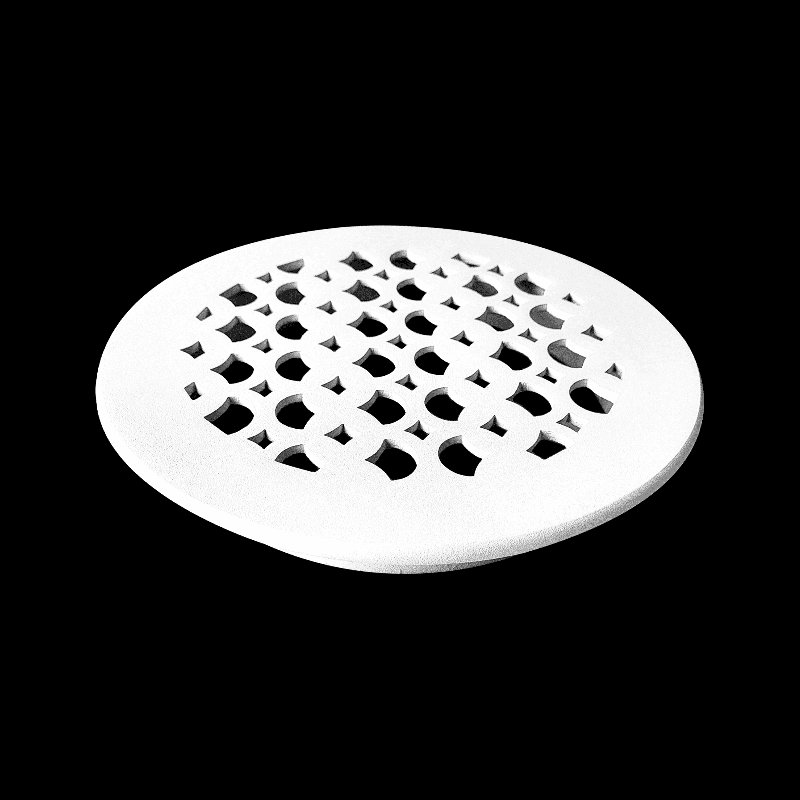 Grille d'aération 9,65 "Tudor Mushroom, ronde 8", fonte d'aluminium, VR100, Blanc