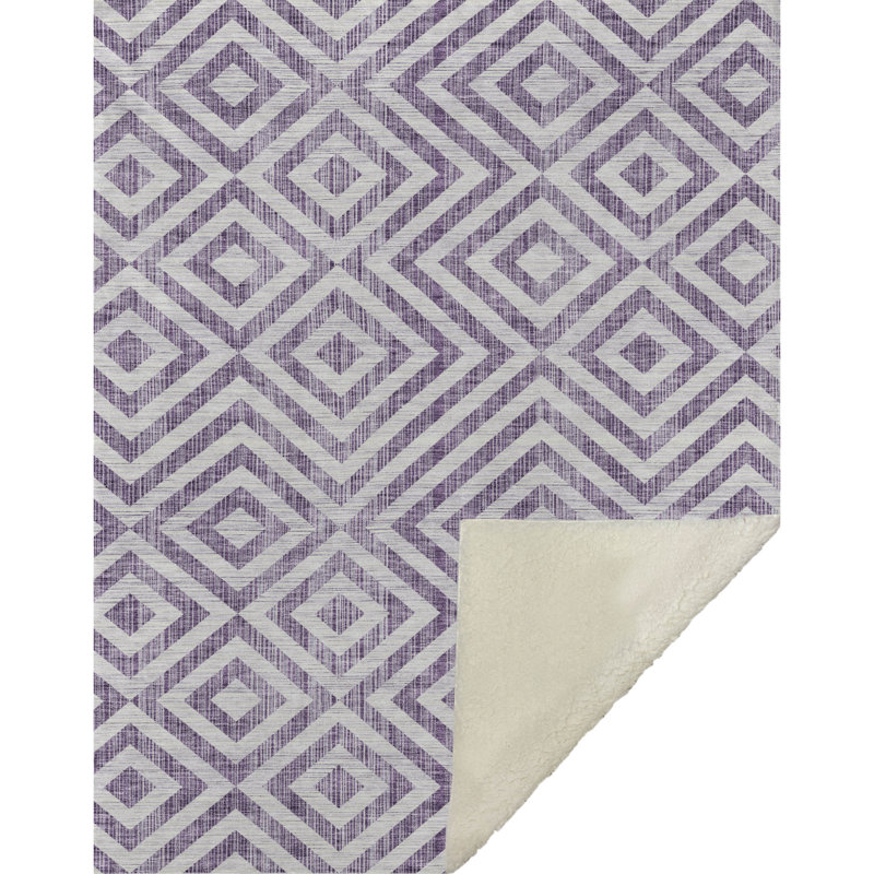 Jeté géométrique Addison Sherpa ASB733, Mauve