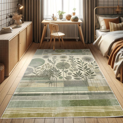 Machine Printed 229cm X 157cm Area Rug