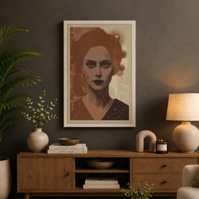 Woman in Profile Vintage - Wrapped Canvas